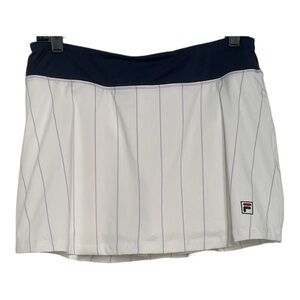 Fila Tennis Skirt/Skort White Pleated Purple Pinstripe Sz M